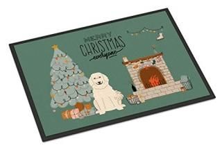 Caroline's Treasures Pyrenese Christmas Everyone Indoor or Outdoor Mat 24x36 doo