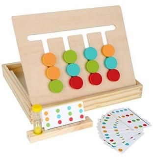 Montessori Learning Toys Slide Puzzle Color & Shape Matching Brain Teasers?Logic