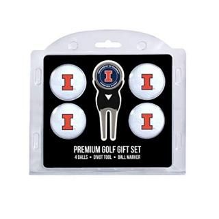 Team Golf 21306 Illinois Fighting Illini Pack of 4 Golf Balls and Divet Tool Gif