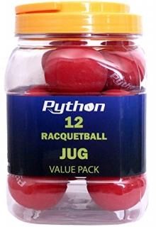 Python Red Racquetballs Value Pack - 12 Ball Jug/Lightning Fast 