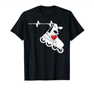 Rollerblading Gift T Shirt Rollerblade Heartbeat