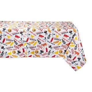 DII Bbq Fun Print Outdoor Tablecloth With Zipper