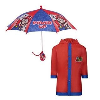 Nintendo Little Kids?Umbrella?and?Slicker Super Mario Rainwear Set for Boy's Age