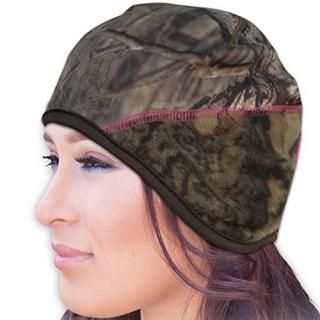 Heat Factory Women's Fleece Contour Beanie Hat with Hand Heat Warmer Pockets Mos