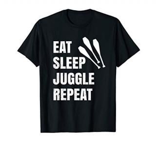 Juggler Shirt Eat Sleep Juggle Repeat Juggling Clubs T-Shirt