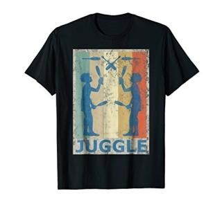 Vintage Retro Style Juggle Juggling Juggler Pins T-Shirt Tee