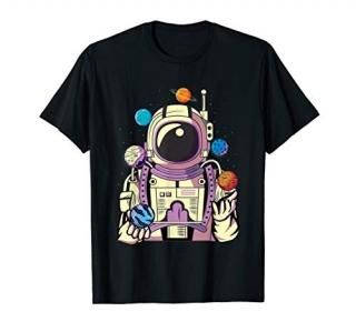 Astronaut Juggling Solar System Space Planet T-Shirt