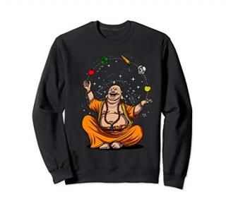 Buddha Vegan Juggling Vegetables Vegetarian Zen Meditation Sweatshirt