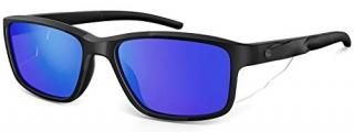 CAXMAN Polarized Sunglasses for Men w/ Side Shields Rectangular Sports Sunglasse