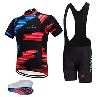 Men's Quick-Dry Cycling Jersey Set Road Bike Bicycle Shirt + Bib Shorts with 9D 