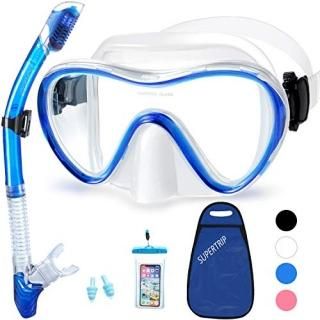 Supertrip Snorkel Set Adults-Anti-Fog Film Scuba Diving Mask Impact Resistant Pa