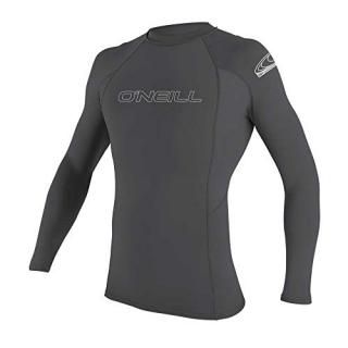 O'Neill Men's Basic Skins UPF 50+ Long Sleeve Rash Guard Smoke Large