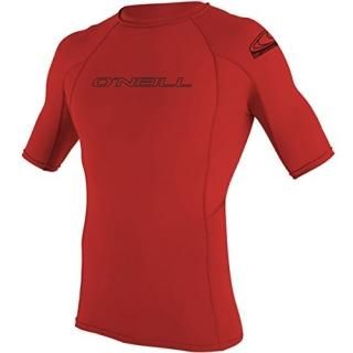 O'Neill Wetsuits Men's Basic Skins UPF 50+ Short Sleeve Rash Guard Red XX-Large
