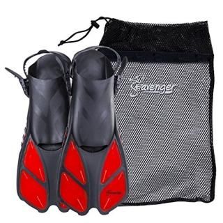 Seavenger Torpedo Swim Fins  Travel Size  Snorkeling Flippers with Mesh Bag for 
