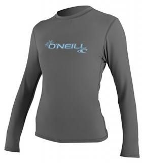 O'Neill Women's Basic Skins Upf 50+ Long Sleeve Sun Shirt Graphite Large