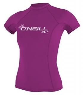 O'Neill Women's Basic Skins UPF 50+ Short Sleeve Rash Guard Fox Pink XS
