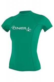 O'Neill Women's Basic Skins UPF 50+ Short Sleeve Rash Guard Seaglass M