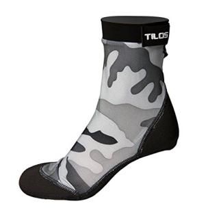 L - Size 10-11 Grey Camo - Tilos Sport Skin Socks for Adults and Kids Protect Ag