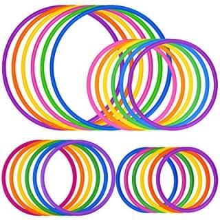 Topbuti 24 Pcs Multicolor Plastic Toss Rings Kids Ring Toss Game Carnival Rings 