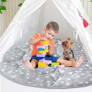 Pop Up Play Tent Mat Baby Padded Floor Mat Round Anti Slip Kids Tents Indoor Pla
