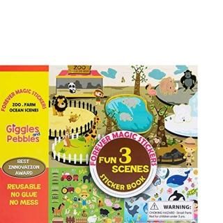 Giggles & Pebbles Educational Magic Sticker Pad Book for KidsToddlers Boys and G