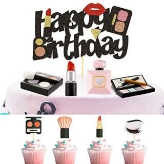 29 Pieces Makeup Themed Cake Toppers 3D Resin Cosmetics Cake Decoration Lipstick