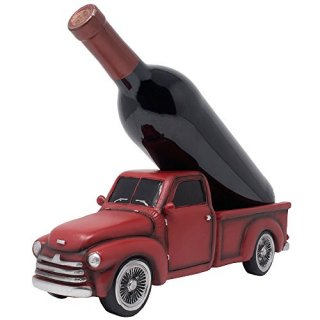 Vintage Pickup Truck Wine Bottle Holder Statue or Decorative Wine Rack in Antiqu