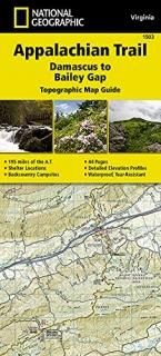 National Geographic Topographic Map Guide Appalachian Trail Virginia Damascus to