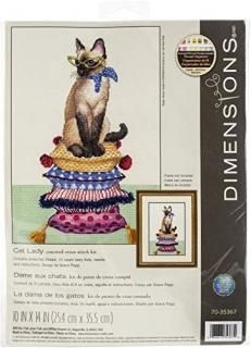 Dimensions Counted Cross Stitch Kit 10X14-Cat Lady 14 Count