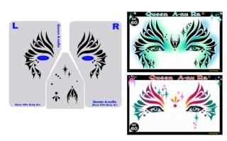 Face Painting Stencil - StencilEyes Queen A-Nu Ra - Fantasy Face