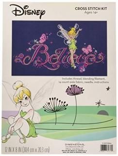 Dimensions Disney's Tinker Bell 'Believe' Counted Cross Stitch Kit for Beginners