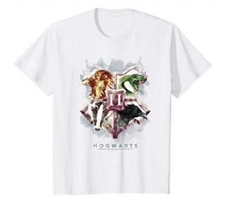 Kids Harry Potter Hogwarts Crest Watercolor T-Shirt