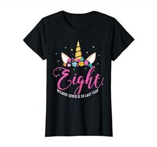 8 Years Old Birthday Girl Gifts Unicorn 8th Birthday T-Shirt