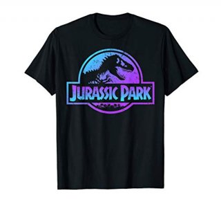 Jurassic Park Blue & Purple Fossil Logo Graphic T-Shirt