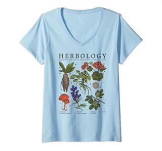 Womens Harry Potter Herbology Plants V-Neck T-Shirt