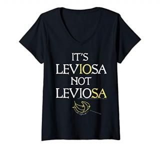 Womens Harry Potter Hermione Granger It's Leviosa Not Leviosa V-Neck T-Shirt