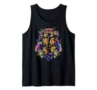 Harry Potter Hogwarts Multi-Colored Floral Crest Tank Top
