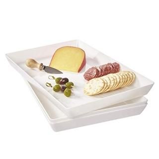 Set of 3 Avant White Plastic Serving Tray