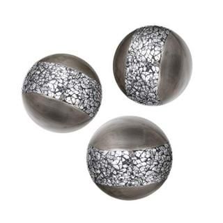 Orbs - Schonwerk Silver Decorative Orbs for Bowls and Vases Set of 3 Resin Spher