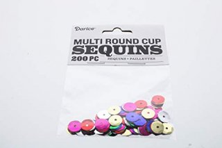 BULK CRAFT SEQUINS 8mm cup  Asstd MULTI MIXED Colors  2400 pieces 12 packs 200 p