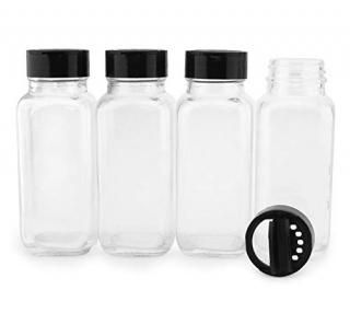 French Square Spice Jars Spice Shaker with Lid 8oz by Cornucopia Brands