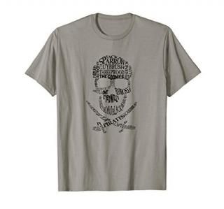 Pirates collage skull bones rum grog sword ships sea thieves T-Shirt