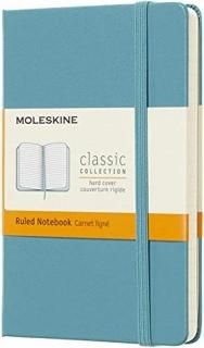 Moleskine Classic Notebook Pocket Ruled Blue Reef Hard Cover 3.5 x 5.5
