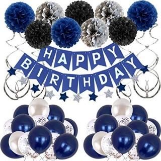 Birthday Decorations Men Blue Birthday Party Decorations for Men Women Boys Gril