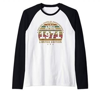 50 Years Old Made in April 1971 Vintage 50th Birthday Raglan Baseball Tee