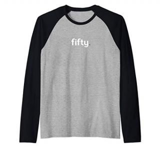 50th Birthday Gift Ideas for Him Men  Fifty Design Party Raglan Baseball Tee