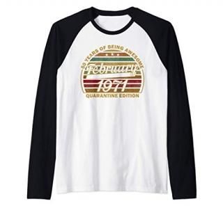 Born February 1971 50th Quarantine Bithday Gift 50 Years Old Raglan Baseball Tee