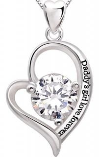 ALOV Jewellery Sterling SilverDaddy's girl love forever Love Heart Cubic Zirconi