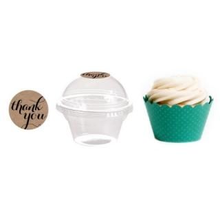 Dress My Cupcake 24-Pack Kraft Dessert Table Label Kit Includes Favour Dome Cont