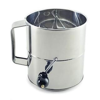 Norpro Polished 8-Cup Stainless Steel Hand Crank Sifter by Norpro